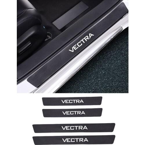 4pcs/set Car Door Threshold Stickers For Opel Astra Corsa Vectra OPC Car Carbon Fiber Sticker Door Sills Protector Accessories