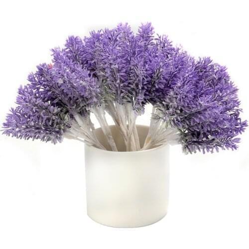 60 PCS Artificial Flowers Romantic Mini Plastic Lavender for Wedding Christmas Home Decoration DIY Handcraft Gift Fake Flowers