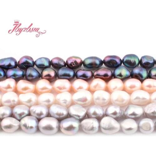 9-10mm Freeform Freshwater Pearl White Natural Stone Beads For Jewelry Making DIY Necklace Bracelat Loose 14.5"Free Shipping