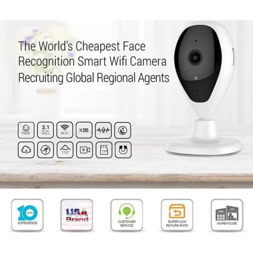 2.0MP Wireless IP Camera P2P Face Recognition CCTV WiFi Camera Cloud Storage Remote View Two Way Audio Smart Home Baby Monitor