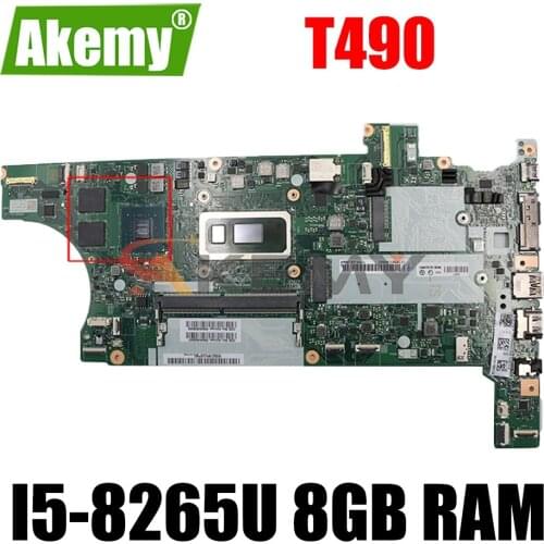 For Lenovo T490 Laptop Motherboard FT490 FT492 FT590 FT531 NM-B901 MainBoard With i5-8265U 8GB RAM + GPU 100% fully tested