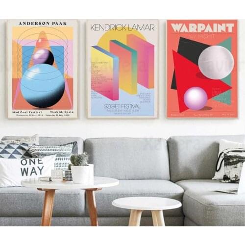 Kendrick Lamar Sziget Festival Poster Abstract Colorful Geometric Picture Wall Art Canvas Painting Print Living Room Home Decor