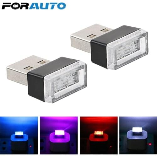 FORAUTO Car LED Atmosphere Lights Decorative Lamp with USB Sockets Emergency Lighting Car-styling For Car Cigarette Lighter PC
