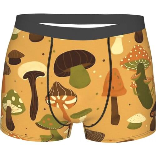 Cottagecore Rural Aesthetic Autumn Mushrooms Underpants Cotton Panties Male Underwear Ventilate Shorts Boxer Briefs