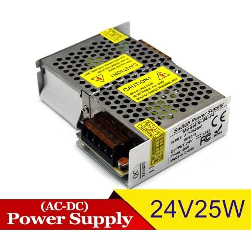 24 Volt Power Supply DC24V 25W LED Driver Adapter Switching Powers SourceTransformer 100-240V AC-DC SMPS for Strip Light CCTV