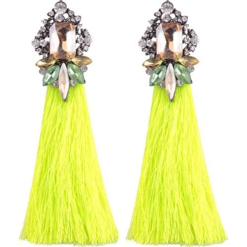 Exquisite Crystal Tassel Earrings for Women Long Thread Element Ladies Ear Accessories pendientes mujer moda 2020 aretes 3B4007