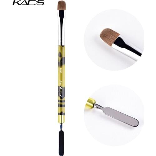 KADS 10# 2 Way Kolinsky Brush Acrylic Professional French Manicure Clean Up Brush Nail Art Brush with Nail Stirring Rod Stick