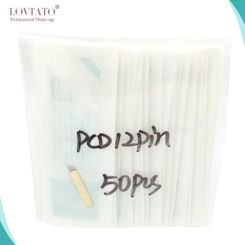 Hard Blades Agulha 50pcs Pcd12 Pin Tattoo Needles Permanent Makeup Eyebrow Tatoo Blade Microblading Needle Blades 3d Embroidery