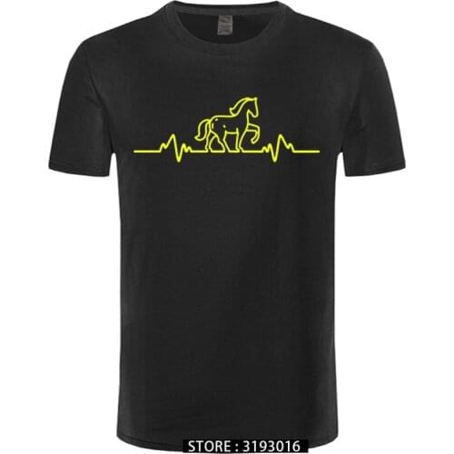 Horse Pulse Heartbeat MENS FITTED T-SHIRT Mothers Day Saddle Gift Present Brand Clothing Harajuku T Shirt Top Tee