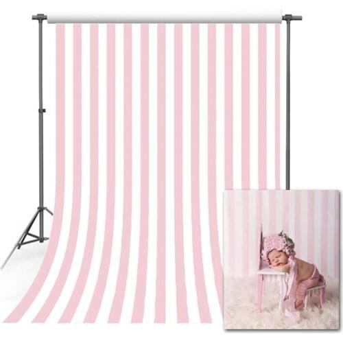 Mehofond Pink and White Stripe Backdrop Vinyl 5X7ft Lovely Newborn Baby Portrait Cake Photography Background Photo Studio Props