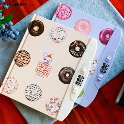 1Pcs Cute Kawaii Children Password Notebook Creative Hard Copy Book Student Diary With Lock Notebook Office School Supplies