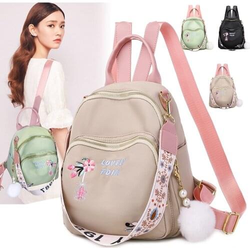 Fashion Embroidery Large Capacity Women Backpack Casual Flower Oxford Shoulder Bags Female Solid Personality School Bag For Girs