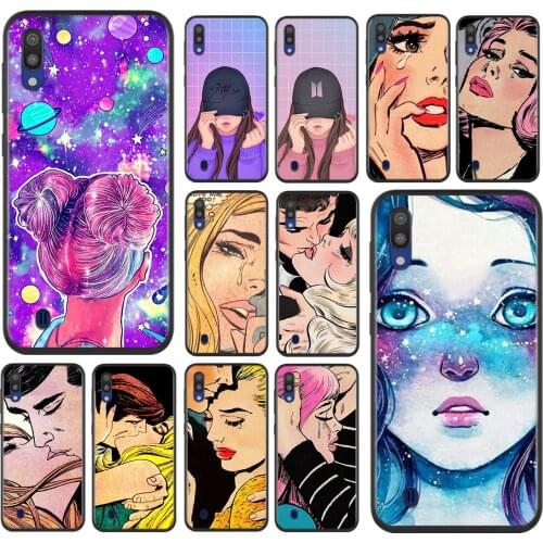 Urban Girl Sad Kiss For Samsung Galaxy A90 A80 A70 S A60 A50S A30 S A40 S A2 A20E A20 S A10S A10 E Soft Phone Case