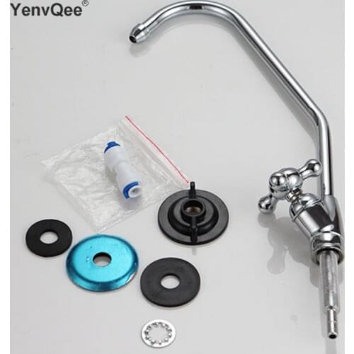 Water filter parts Stainless Steel Faucet sets With pipe connector Water purifier Tap Kitchen RO Faucet 1/4 Inch Connect Hose
