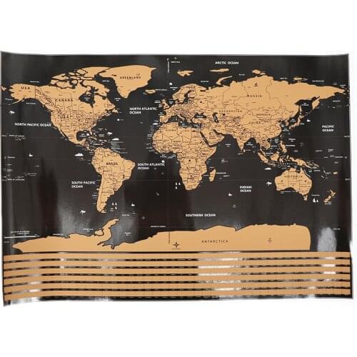 World Map Stickers Black Travel Wall Poster and Print Wall Art Personalized Travel Home Decor For Living Room Decorative