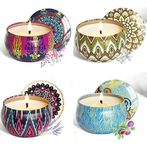 Smokeless Tinplate Scented Candles Gift Set Natural Soy Wax Aromatherapy Candles Kit Home Decor Home Decoration