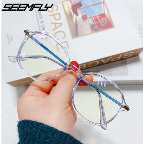 Seemfly Vintage Polygon Metal Anti Blue Light Blocking Glasses Men Women Computer Goggle Eyeglasses Spectacle Unisex Eyewear New