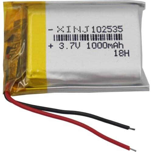 XINJ 3.7V 1000mAh Lithium Polymer Rechargeable LiPo Battery Li ion For GPS E-book Phone Driving recorder Camera DVR DVC 102535