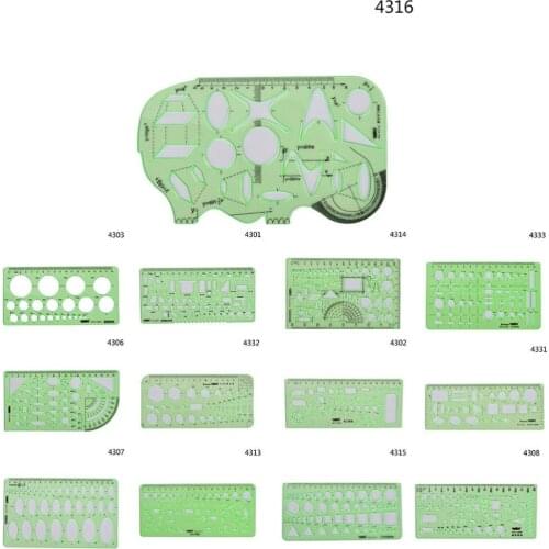 Plastic Circles Squares Geometric Template Ruler Stencil Measuring Tool