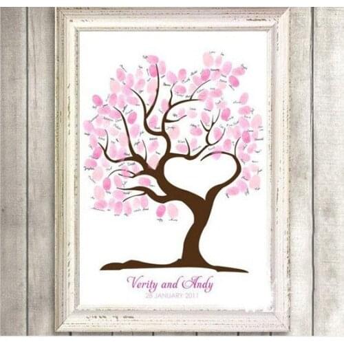Party signature branches of fingerprint heart-shaped tree DIY creative custom Birthday wedding party sign books