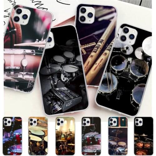 Musical Instrument Drum Transparent Cell Phone Case For IPhone 12 11 Pro Max Xs X Xr 7 8 6 6s Plus 5 5s Se 2020 Clear Cover