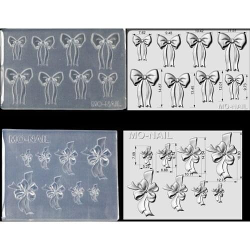 Handmade Super Mini Bowtie Ribbon Silicone Resin Mold Small Bowknot Nail Art Decor Resin Casting Mold Art Craft Tools