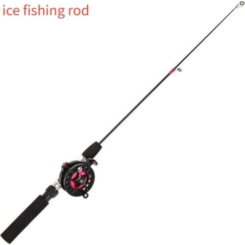 Fishing Rod with Reel Outdoor Sport Pole Pen Shape Folded Ice Winter Mini Feeder Fishing Rods Metal Wheel Set Ice Fishing Reel