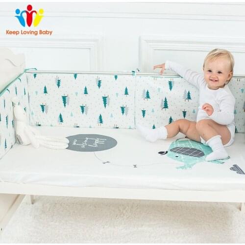 Thicken Baby Bed Bumpers Cotton Baby Crib Protector Cartoon Cot Bumpers In Crib For Newborns Multicolor Cot Bumper Length