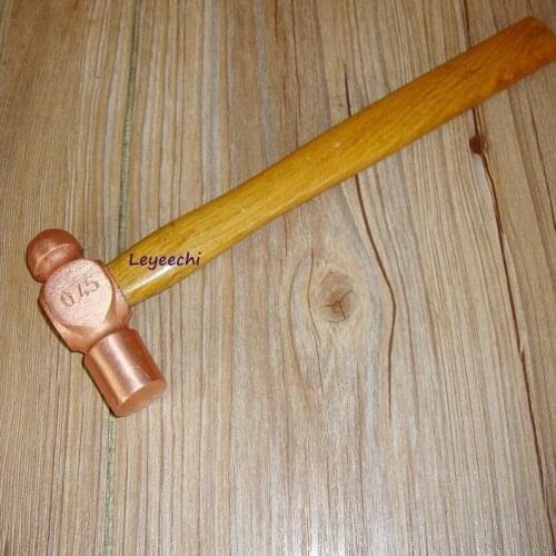 High quality 315*93*25mm, 0.45kg/1p Copper round Hammer with wooden handle,Red Copper Round Hammer,Safety Tools