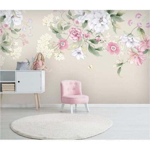 WDBH 3d photo wallpaper custom mural Hand painted watercolor floral modern minimalist TV background wall living room wall paper