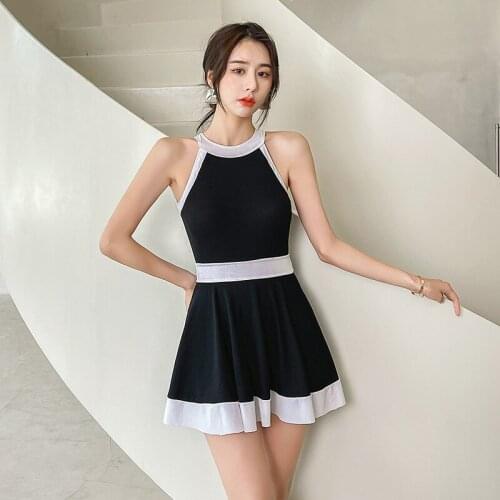 Plus Size Swimwear One Piece Womens Swim Wear Push Up Swimming Suit With Dress Swimsuits Push Up Korean One Piece Patchwork Out