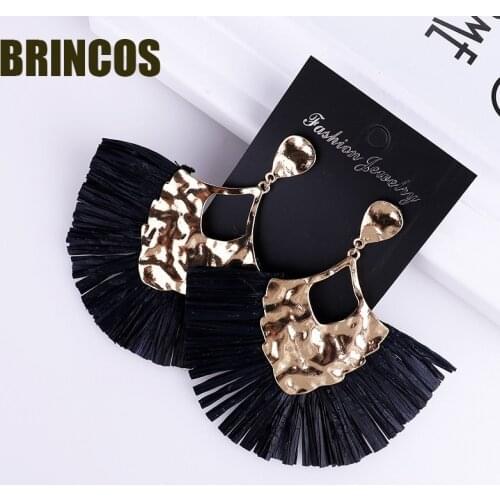 Boho earrings Stud korean for women indian jewelry gold vintage drop 2019 flower dangle geometric oversize fashion ethnic big