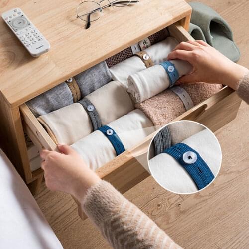1PC Useful Clothing Storage Belt Elastic Band Garments Binding Roll Household Closet Organizer Sweater Pants Finishing Accessory