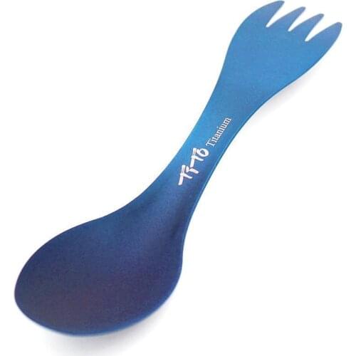 1 PCS Outdoor Camping Picnic Titanium Spoon Tableware Fork Alloy Lightweight Titanium Spork Spoon Fork Titanium Portable R9R9