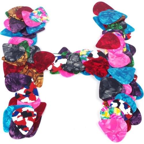 100Pcs 0.46/0.75/1.2mm Guitar Picks Celluloid Smooth Wear Resistant Guitar Pick Accessories Acoustic Electric Bass