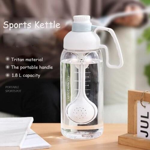 1800ML Portable Outdoor Fitness Sports Bottle Kettle Large Capacity Climbing Bicycle Water Bottles BPA Free Gym Tea Filter Cups