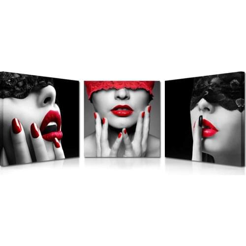 3 Piece Sexy Lips Prints Painting Morden Canvas Art Home Decoration Picture Wall Pictures Home Decor Drop shipping