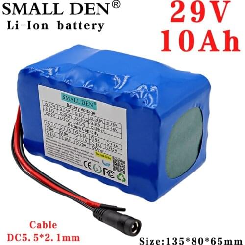 29V 10Ah 18650 lithium Rechargeable battery pack 7S4P 10000mAh DC29.4V Electric bicycle motorcycle scooter toys car with 15A BMS