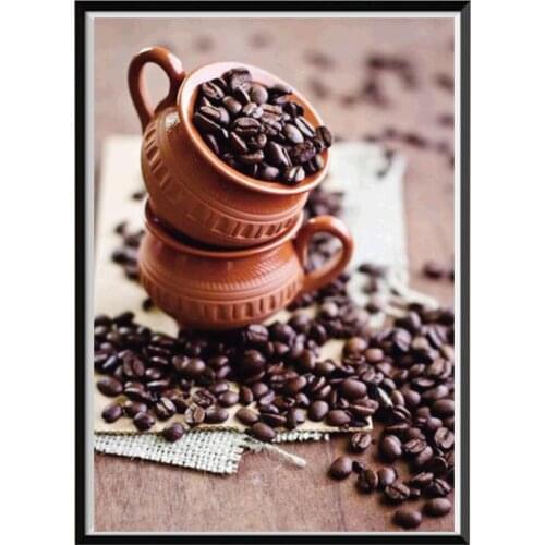 5D diamond painting full diamond coffee round diamond mosaic pattern home decoration DIY handmade