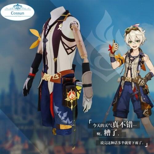 Anime! Genshin Impact Bennett Mondstadt Game Suit Handsome Uniform Cosplay Costume Halloween Party Outfit For Men S-XXL 2021 NEW