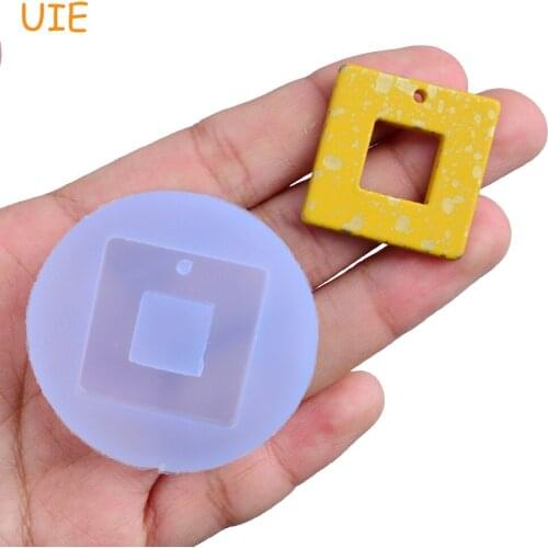 BYL269U Square Earring Silicone Mold - Pendant Resin Jewelry Making Craft Handmade Candy Chocolate Fondant Cake Decorating Tools