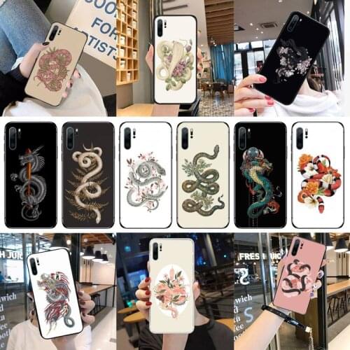 Flower dragon snake Phone Case For Huawei P40 P20 P30 Mate 40 20 10 Lite Pro Nova 5t P Smart 2019