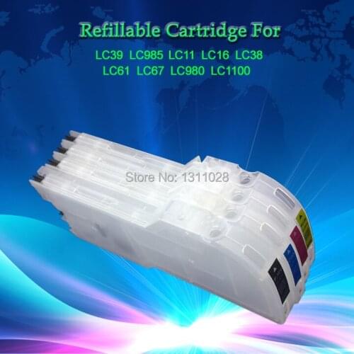 INK WAY Long Refillable cartridge for LC39 LC985 LC11 LC38 LC16 LC61 LC65 LC67 LC980 LC990 LC1100 for DCP-J315W DCP-J515W etc