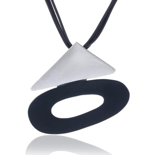 ELOYHI Women Necklace Geometric Top Quality Double Collar Leather Choker For Lady Punk Trendy Neckalce&Pendants Gift