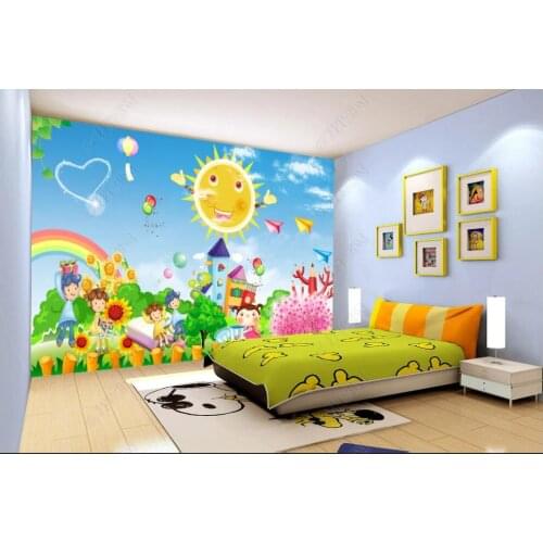 Wallpaper photo 3 d custom mural Beautiful rainbow fairy tale paradise childrens room home decor Wallpaper for walls in rolls