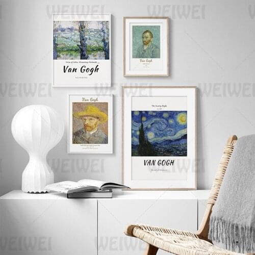 Impressionism Canvas Painting Van Gogh Famous Paintings Series Home Decoration Poster Wheat Field Self-Portrait Wall Art Print