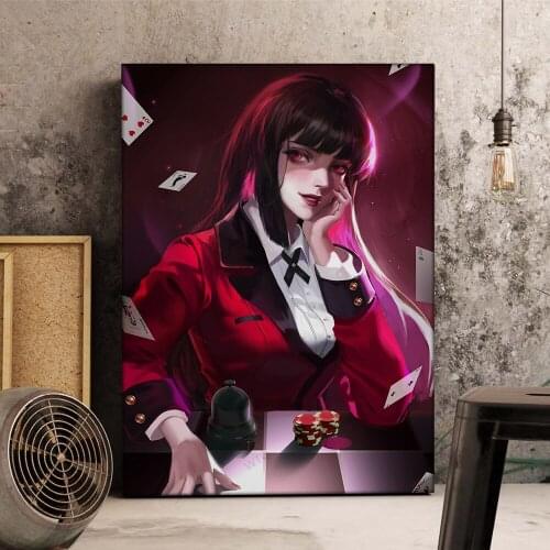 WTQ Canvas Painting Anime Poster Kakegurui Retro Poster Wall Decor Wall Art Picture for Living Room Decoration Home Deco