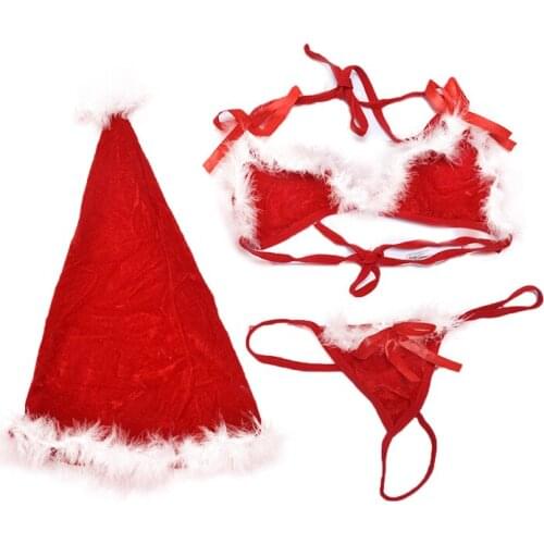 Sexy Lingerie Set Women Christmas Sexy Underwear Short Micro Bikini Set Baby Doll Bodysuit Cosplay Costumes Panties And Bra