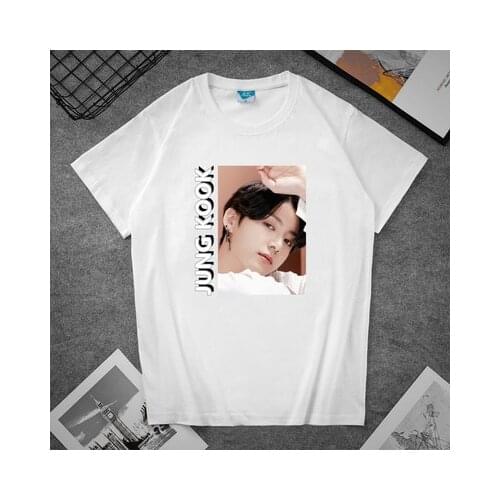 Kpop Bangtan Boys Members Map of the Soul One Shirts Hip Hop Streetwear Loose Clothes Tshirt T Shirt Short Sleeve Tops T-shirt