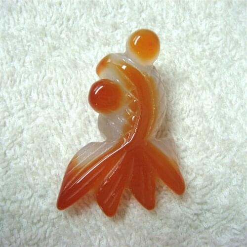 Natural Chinese Agate Jade Pendant Red White Goldfish Necklace Fashion Charm Carving Jewelry for Men Women Blessing Amulet Gifts